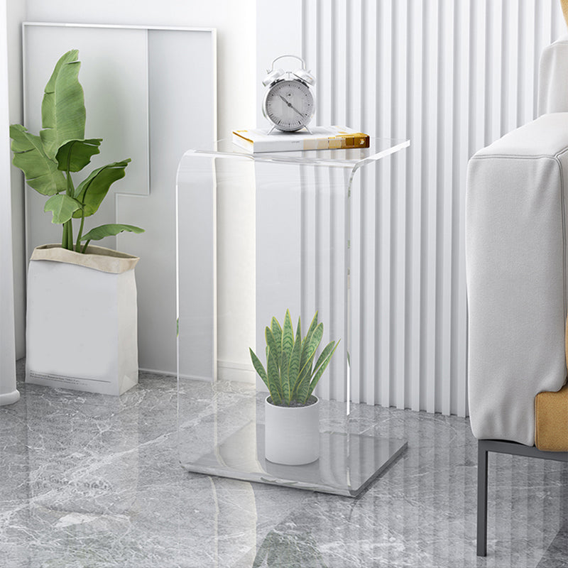 11" Wide Glam Side Table Acrylic Pedestal Accent Side Table for Bedroom