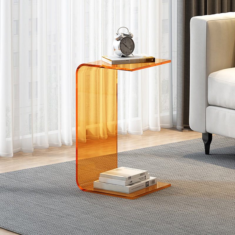 11" Wide Glam Side Table Acrylic Pedestal Accent Side Table for Bedroom
