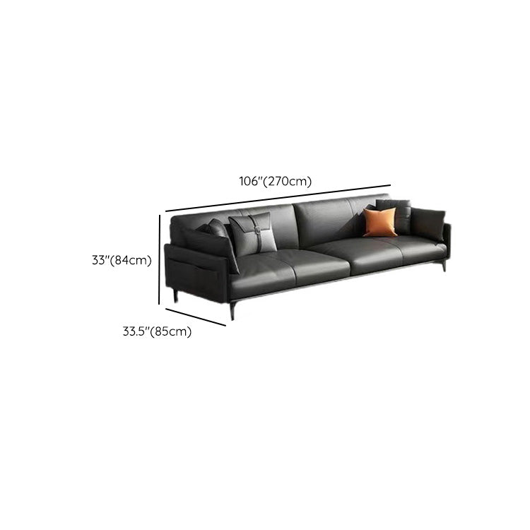 Vintage Living Room Sofa Leather Pillow Top Arm Pillows Seating