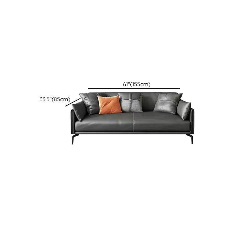 Vintage Living Room Sofa Leather Pillow Top Arm Pillows Seating