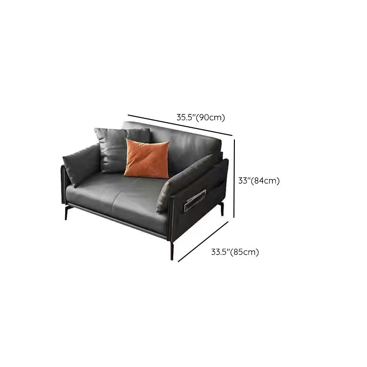 Vintage Living Room Sofa Leather Pillow Top Arm Pillows Seating