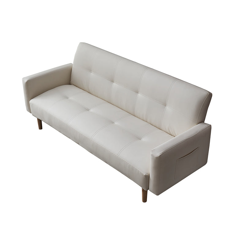 Leather and Wood Sofa Leather Sofa Seating Cushions for Apartment