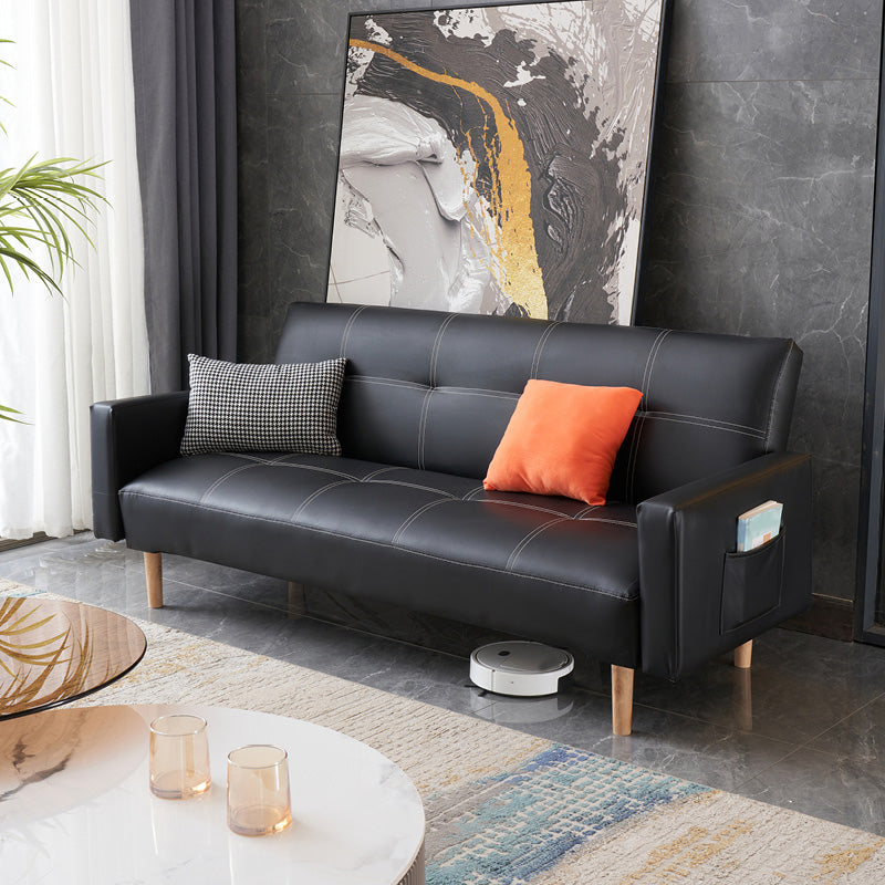 Leather and Wood Sofa Leather Sofa Seating Cushions for Apartment