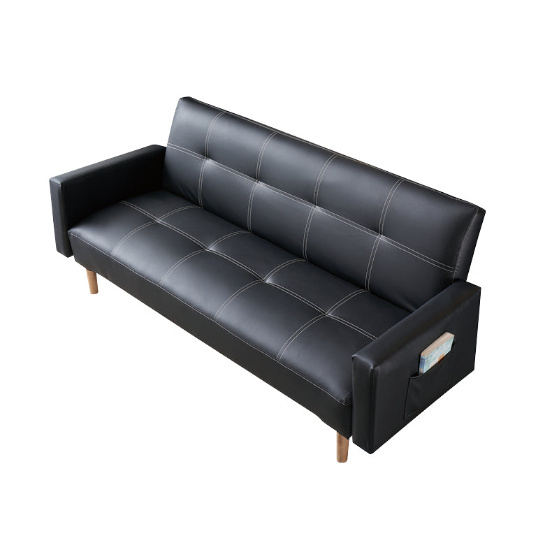 Leather and Wood Sofa Leather Sofa Seating Cushions for Apartment