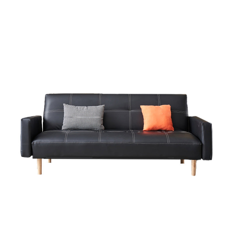 Leather and Wood Sofa Leather Sofa Seating Cushions for Apartment