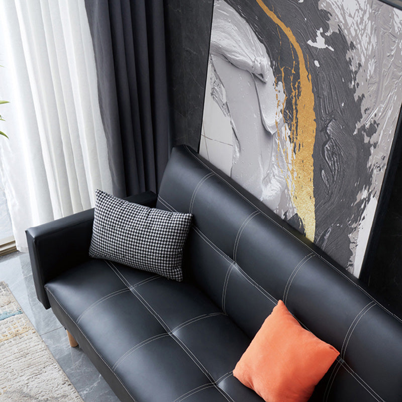Leather and Wood Sofa Leather Sofa Seating Cushions for Apartment