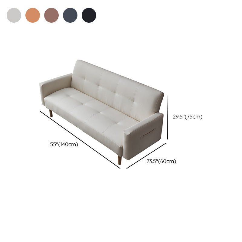 Leather and Wood Sofa Leather Sofa Seating Cushions for Apartment