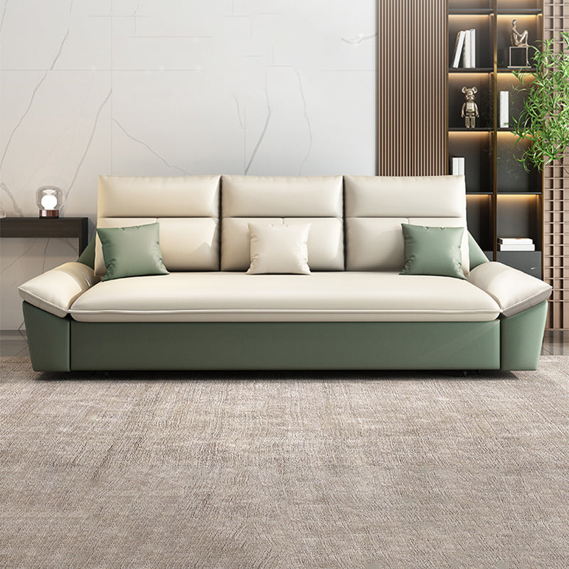 Convertible Sofa Bed Flared Arm Sofa with Pillows with Storage