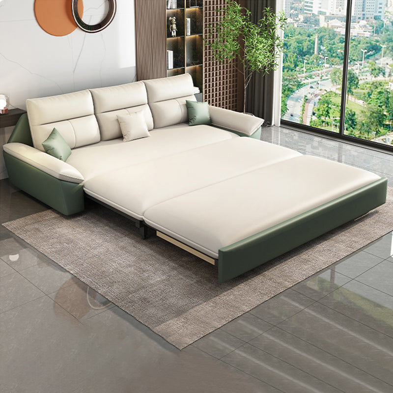 Convertible Sofa Bed Flared Arm Sofa with Pillows with Storage