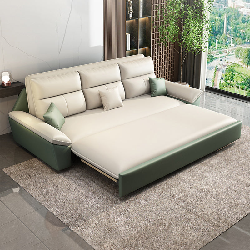 Convertible Sofa Bed Flared Arm Sofa with Pillows with Storage