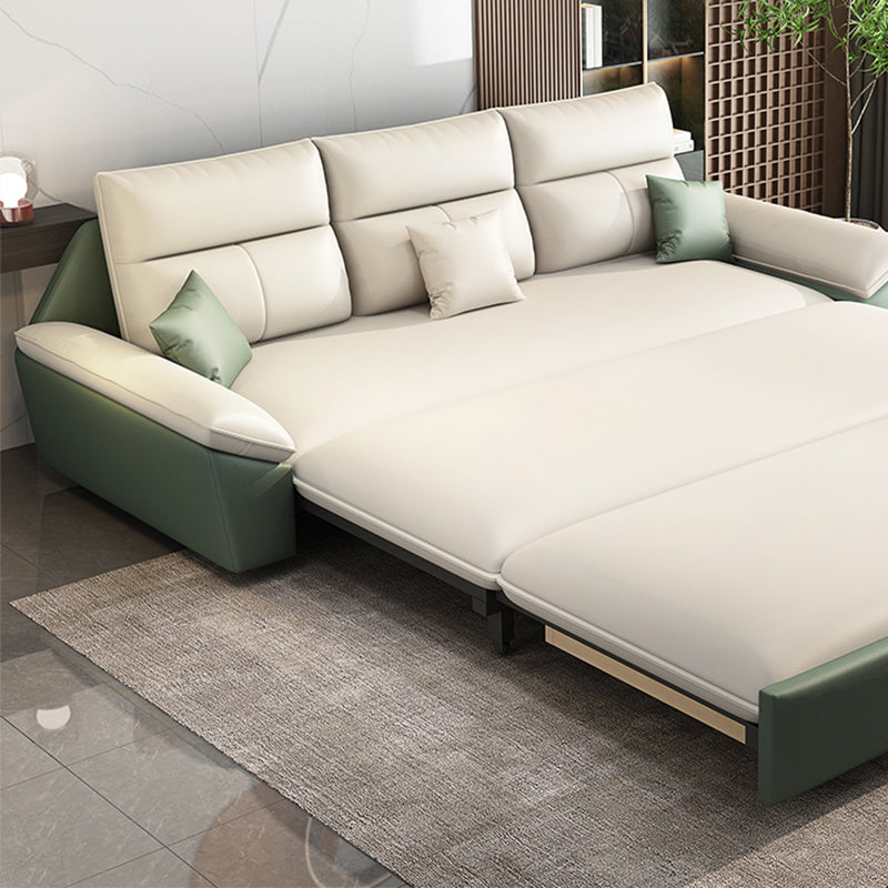 Convertible Sofa Bed Flared Arm Sofa with Pillows with Storage