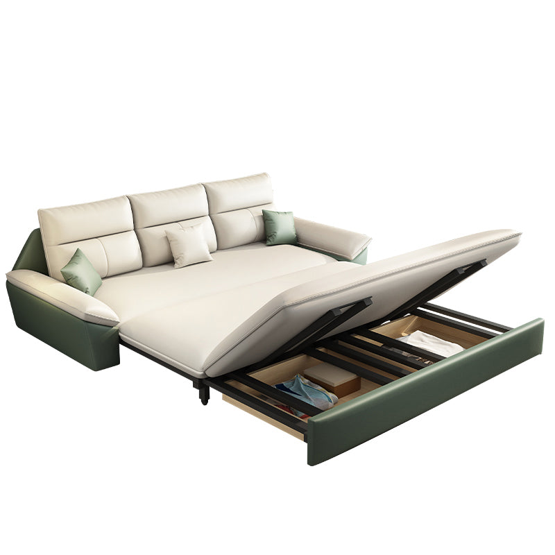 Convertible Sofa Bed Flared Arm Sofa with Pillows with Storage