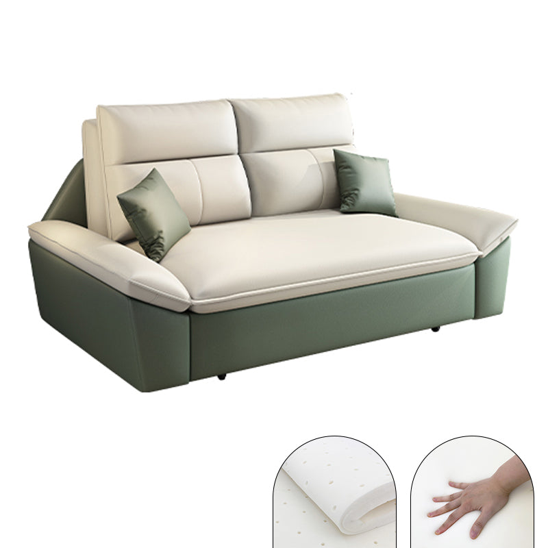 Convertible Sofa Bed Flared Arm Sofa with Pillows with Storage