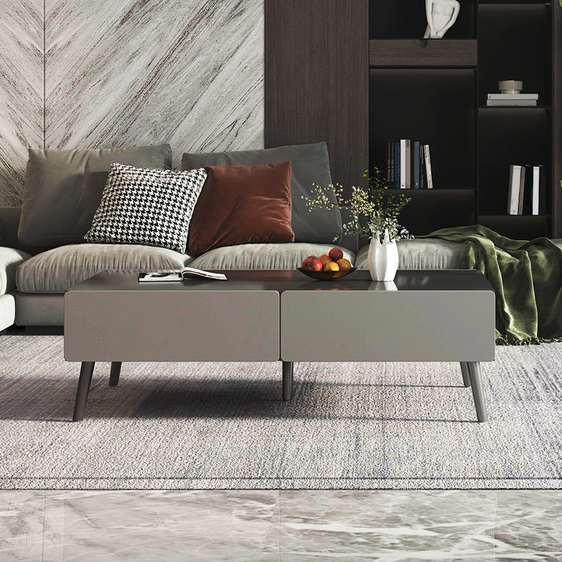 Stone Rectangle Contemporary Coffee Table 4 Legs Coffee Table