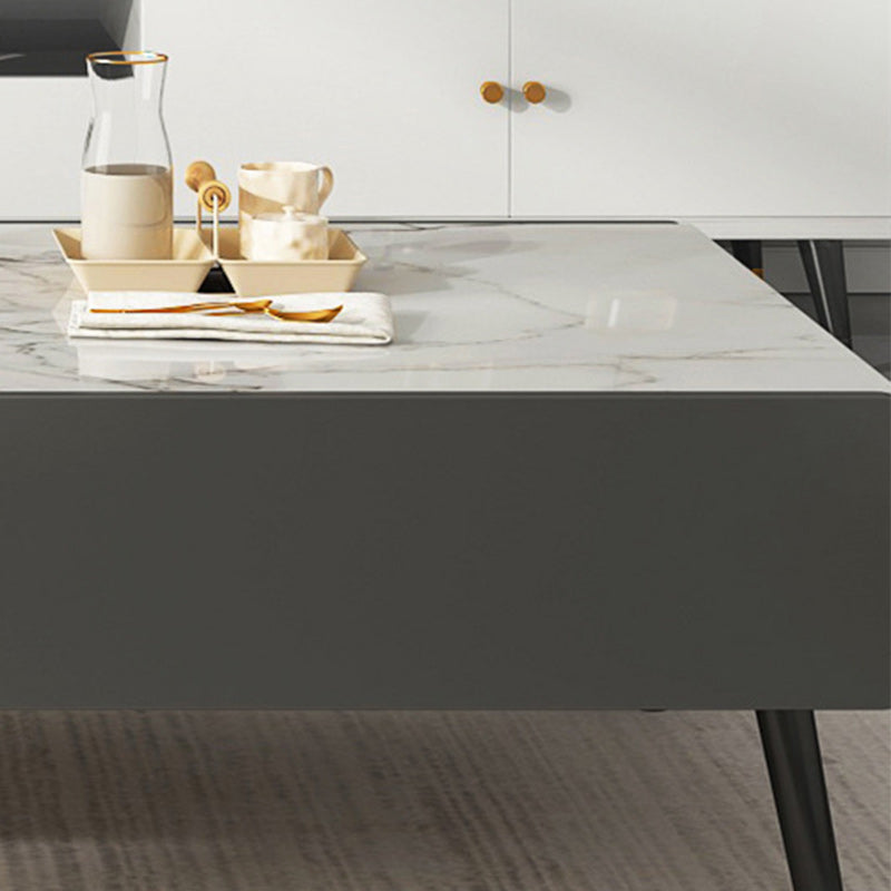 Stone Rectangle Contemporary Coffee Table 4 Legs Coffee Table