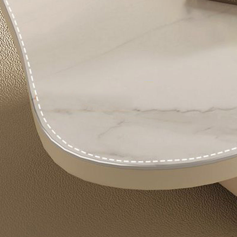 Stone Geometric Contemporary Coffee Table Single Cocktail Table with Storage Drawers