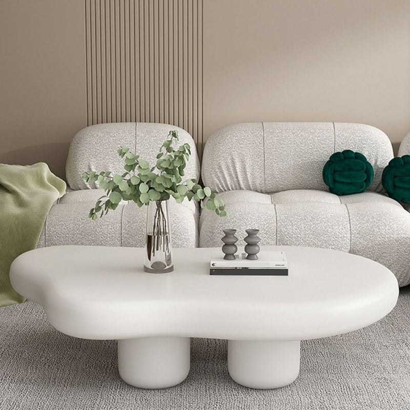 Modern 4 Legs Cocktail Table Wood Free Form Coffee Cocktail Table