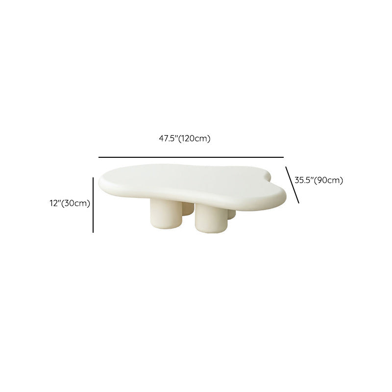 Modern 4 Legs Cocktail Table Wood Free Form Coffee Cocktail Table