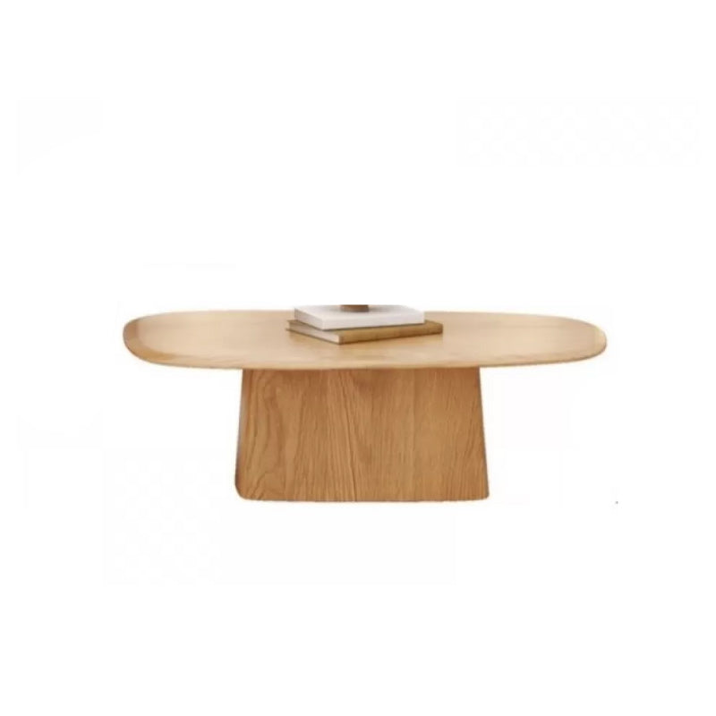 Modern Pedestal Cocktail Table Natural Color Coffee Table Set