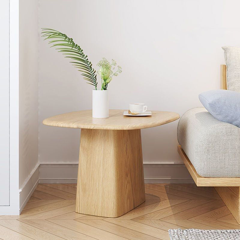Modern Pedestal Cocktail Table Natural Color Coffee Table Set