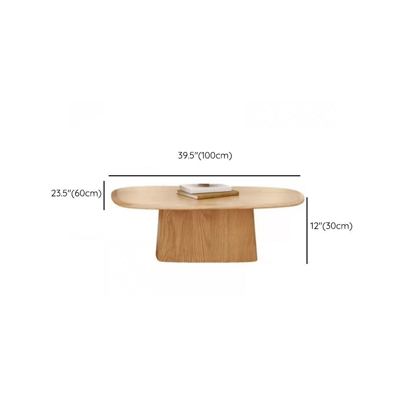 Modern Pedestal Cocktail Table Natural Color Coffee Table Set