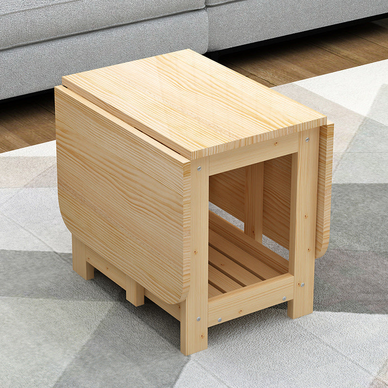 Contemporary Natural Rectangle Coffee Table Single Folding Cocktail Table