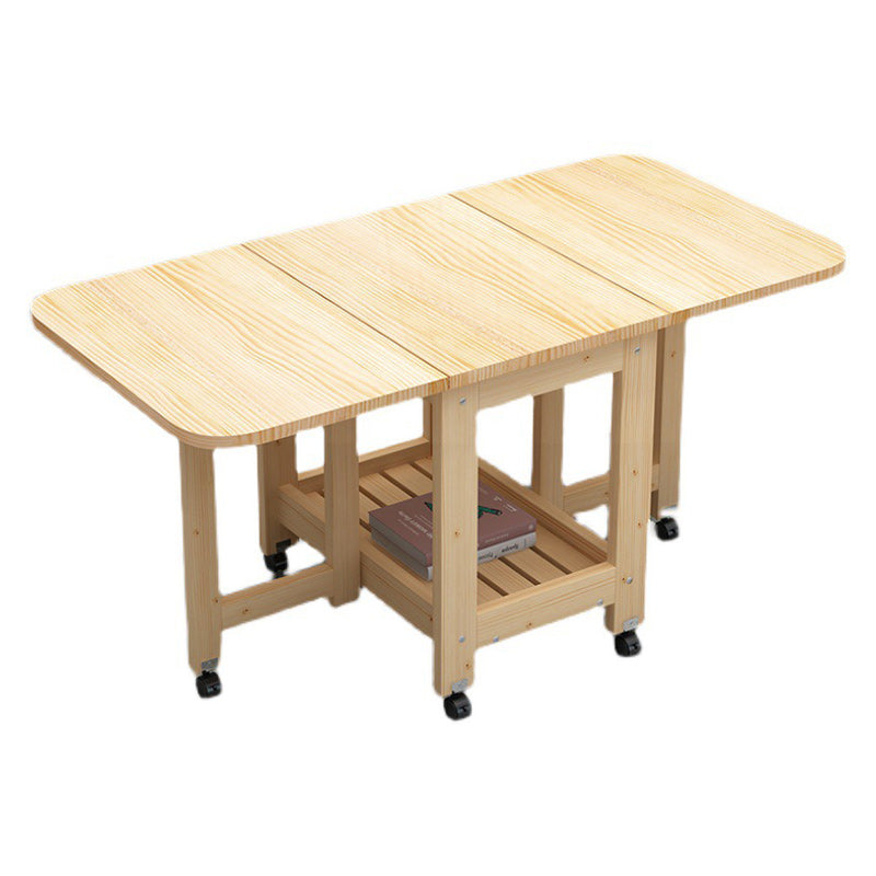 Contemporary Natural Rectangle Coffee Table Single Folding Cocktail Table