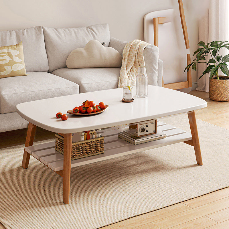 4 Legs Contemporary Coffee Table Standard Wood Single Cocktail Table