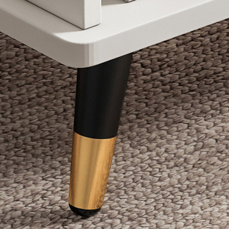 Contemporary 4 Legs Coffee Table Stone Cocktail Table with Storage Drawer
