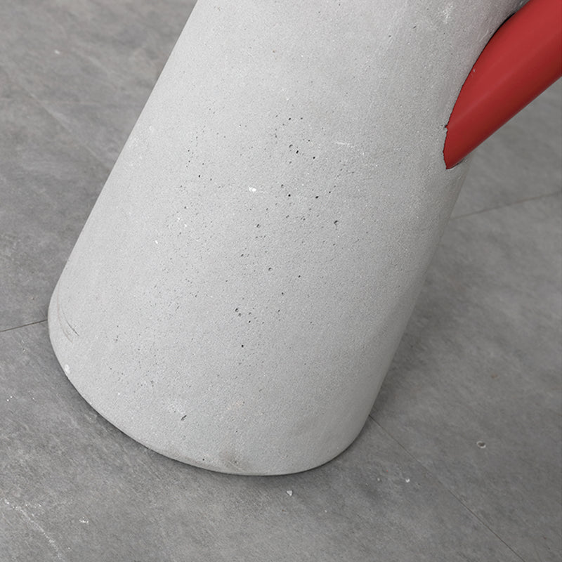 Contemporary Metal Round Side Table Concrete Pedestal End Table