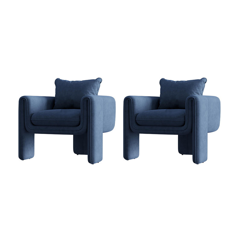 Modern Living Room Accent Armchair Round Arms Sled Arm Chair