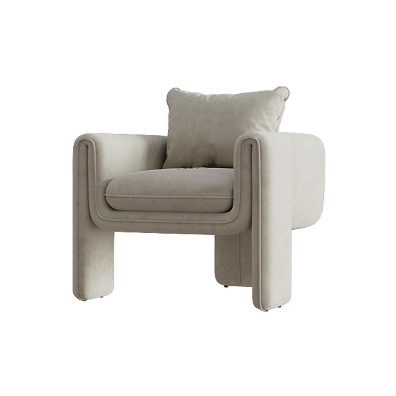 Modern Living Room Accent Armchair Round Arms Sled Arm Chair