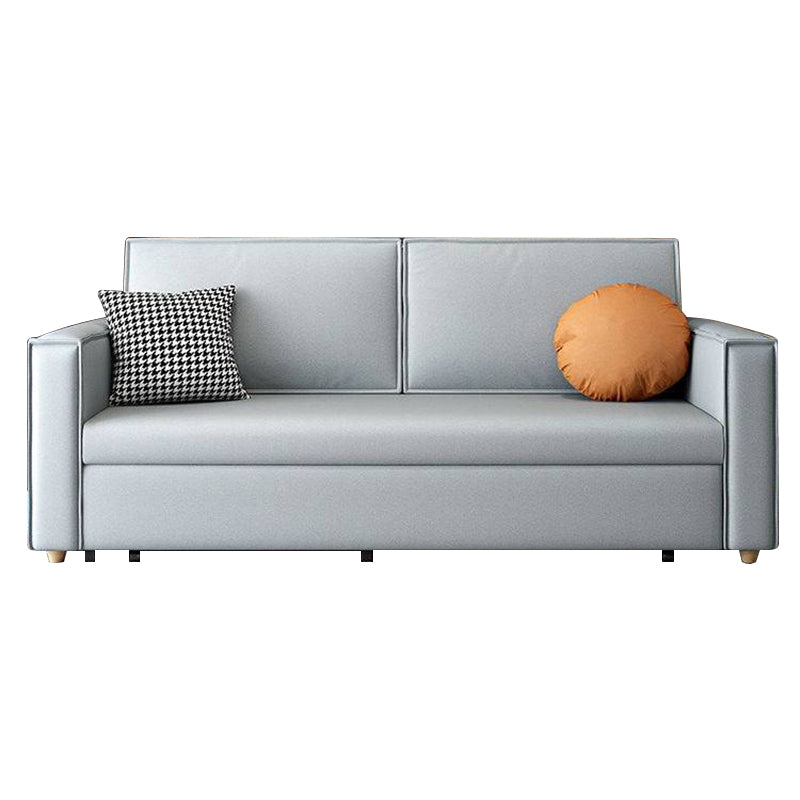 Scandinavian Sofa Bed Faux Leather Sleeper Sofa with Storage