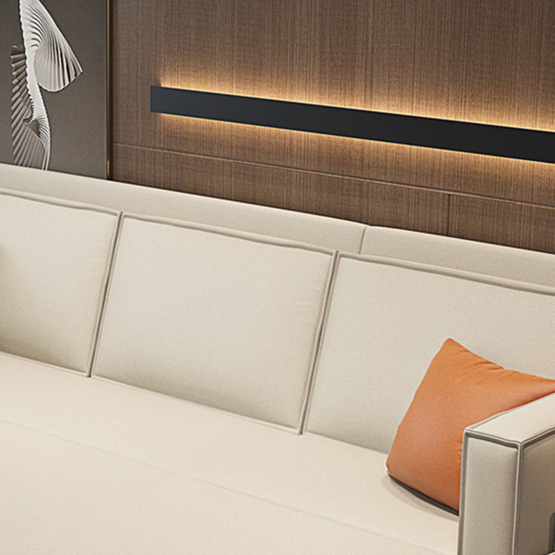 Scandinavian Sofa Bed Faux Leather Sleeper Sofa with Storage