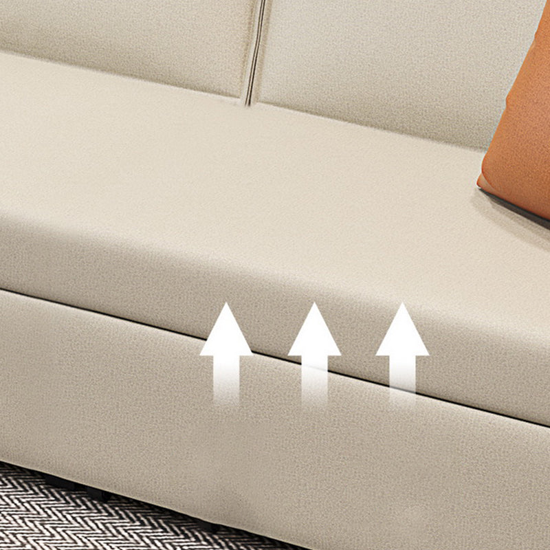 Scandinavian Sofa Bed Faux Leather Sleeper Sofa with Storage