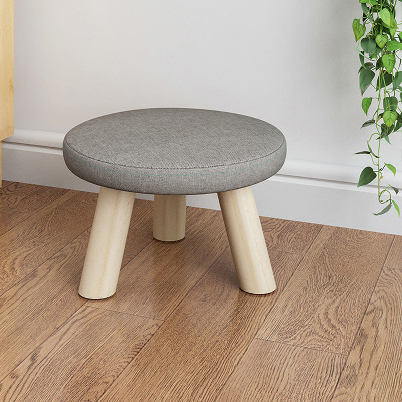 Cotton Linen Ottoman Wood Frame Whole Colored Contemporary Upholstered Ottoman