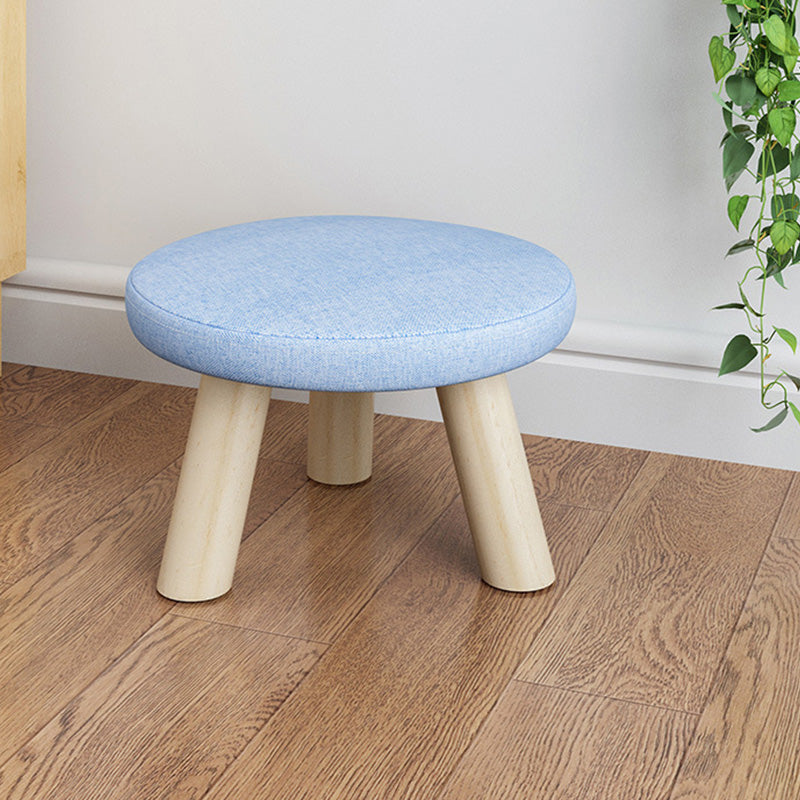 Cotton Linen Ottoman Wood Frame Whole Colored Contemporary Upholstered Ottoman