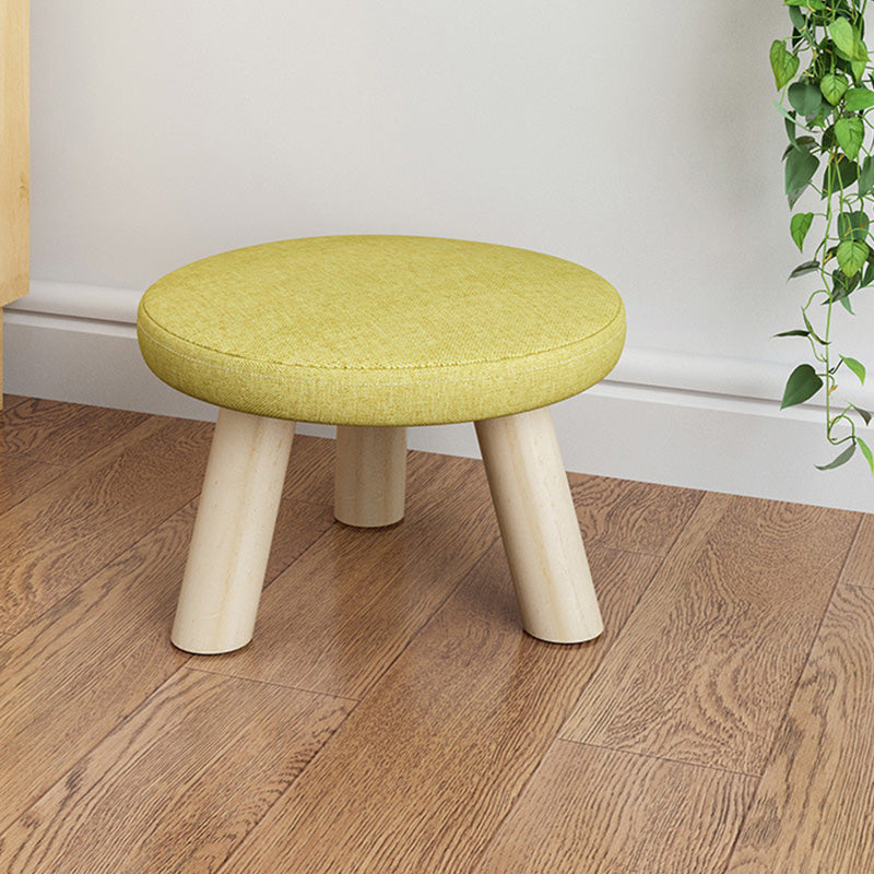 Cotton Linen Ottoman Wood Frame Whole Colored Contemporary Upholstered Ottoman