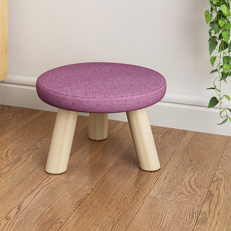 Cotton Linen Ottoman Wood Frame Whole Colored Contemporary Upholstered Ottoman