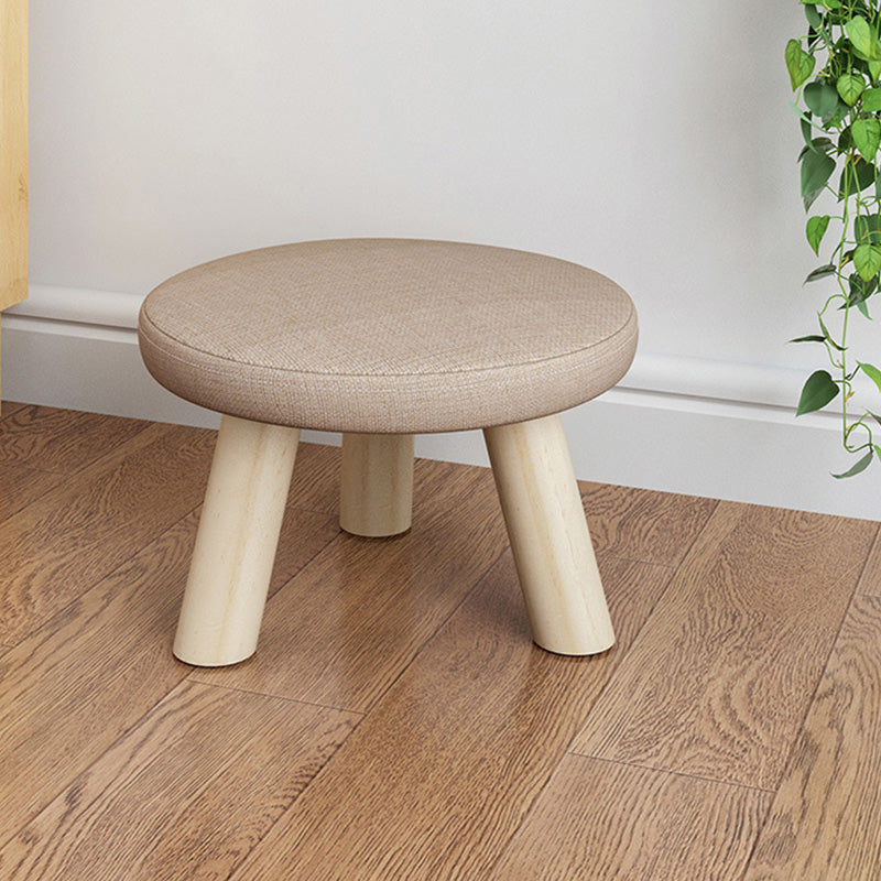 Cotton Linen Ottoman Wood Frame Whole Colored Contemporary Upholstered Ottoman