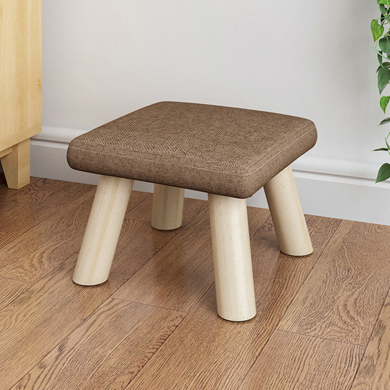 Cotton Linen Ottoman Wood Frame Whole Colored Contemporary Upholstered Ottoman