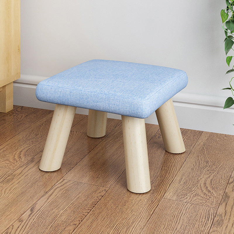 Cotton Linen Ottoman Wood Frame Whole Colored Contemporary Upholstered Ottoman