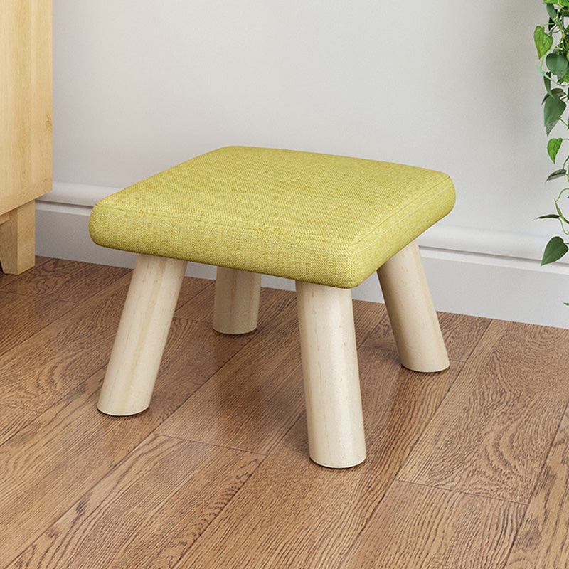 Cotton Linen Ottoman Wood Frame Whole Colored Contemporary Upholstered Ottoman