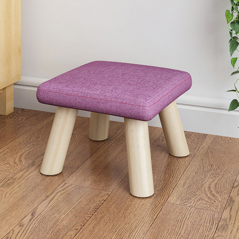 Cotton Linen Ottoman Wood Frame Whole Colored Contemporary Upholstered Ottoman