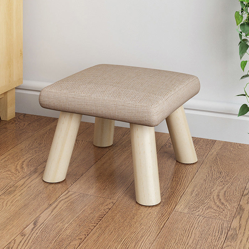 Cotton Linen Ottoman Wood Frame Whole Colored Contemporary Upholstered Ottoman