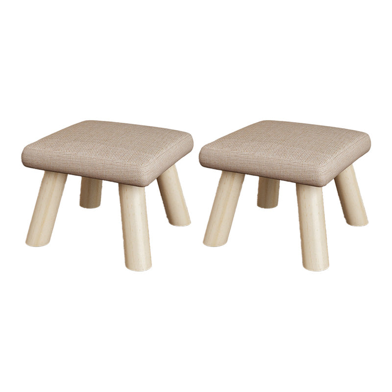 Cotton Linen Ottoman Wood Frame Whole Colored Contemporary Upholstered Ottoman