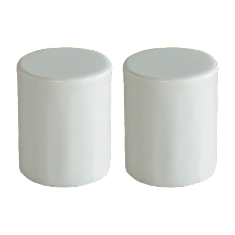 Modern Pouf Ottoman PU Leather Upholstered Solid Color Cylinder Shape Ottoman