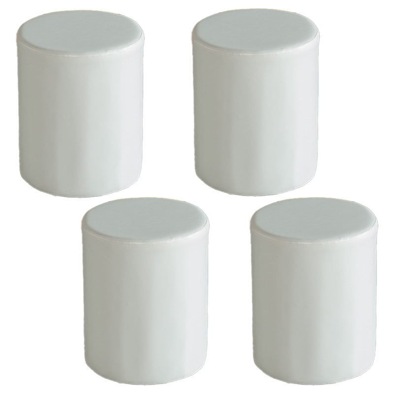 Modern Pouf Ottoman PU Leather Upholstered Solid Color Cylinder Shape Ottoman