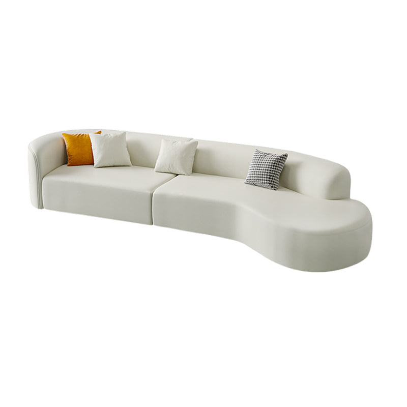 Contemporary Faux Leather Sectional Sofa with Tight Back in Solid Wood