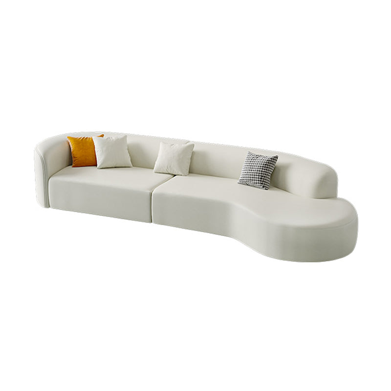 Contemporary Faux Leather Sectional Sofa with Tight Back in Solid Wood